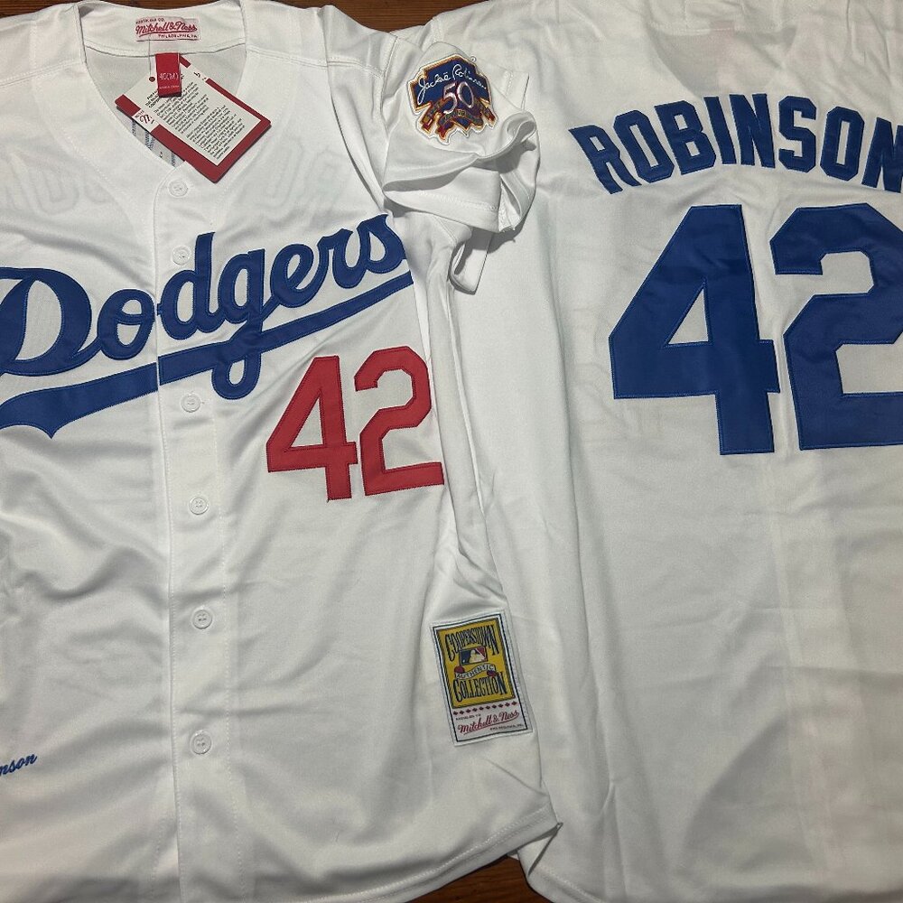 BROOKLYN DODGERS JAVKIE ROBINSON Men's JERSEY M,L,XL,2X By Mitchell & Ness  NWT